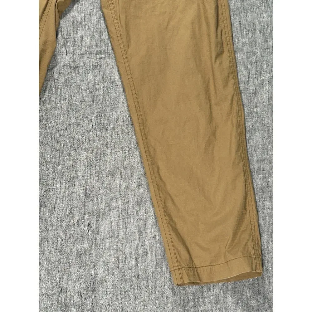 Wrmfzy Pants Mens Large Tan Ripstop Tactical Cargo Elastic Waist Stretch